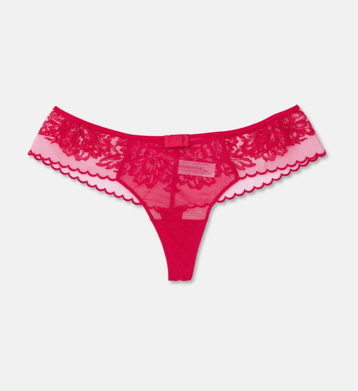 Simone Perele Floral Embroidered Elasticated Waistband Low-rise Tanga, Packshot View