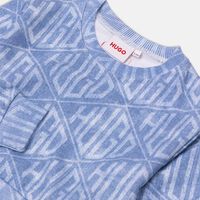 Denim-effect Geometric Logos Loose-fit Sweatshirt
