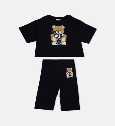 Teddy Bear-print Shorts Set