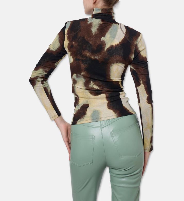 Nanushka Nayeli All-over Abstract Camouflage Top, Model View