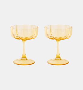 طقم أكواب زجاجية ملونة قطعتين