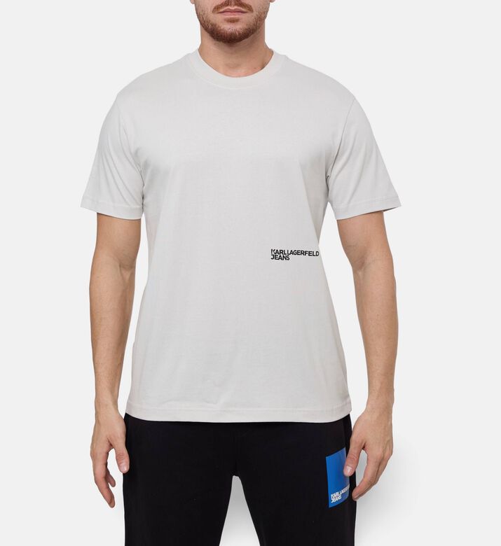 Karl Lagerfeld Regular-fit Logo T-shirt, Grey, L, Model View