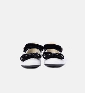Butterfly-knot Leather Ballerinas