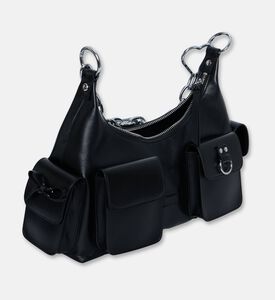 The Kooples Amelia Leather Silver-tone Chain Strap Hobo Bag, Packshot View