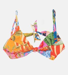 Farm Rio Exotic Floral-print Tie-front Bikini Top, Packshot View Farm Rio Exotic Floral-print Tie-front Bikini Top, Packshot View