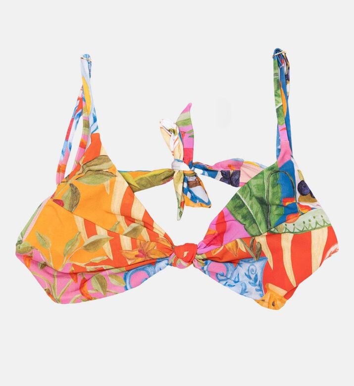 Farm Rio Exotic Floral-print Tie-front Bikini Top, Packshot View Farm Rio Exotic Floral-print Tie-front Bikini Top, Packshot View