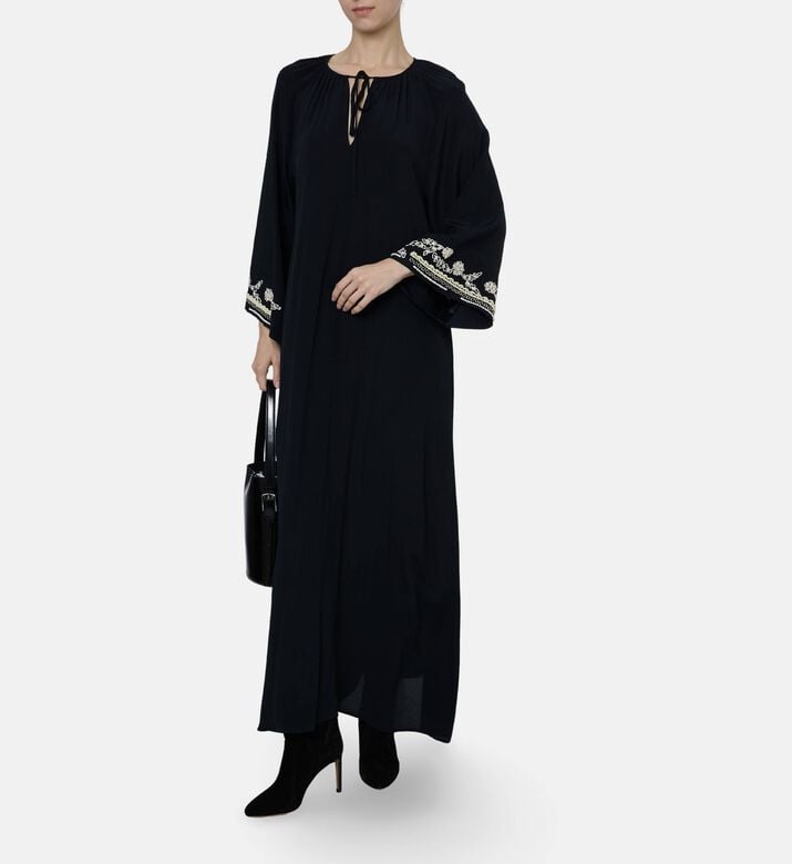 Beatrice B Embroidered Sleeveless Midi Dress, Model View