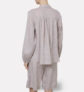 Beatrice B Linen Mandarin Collar Blouse, Model View