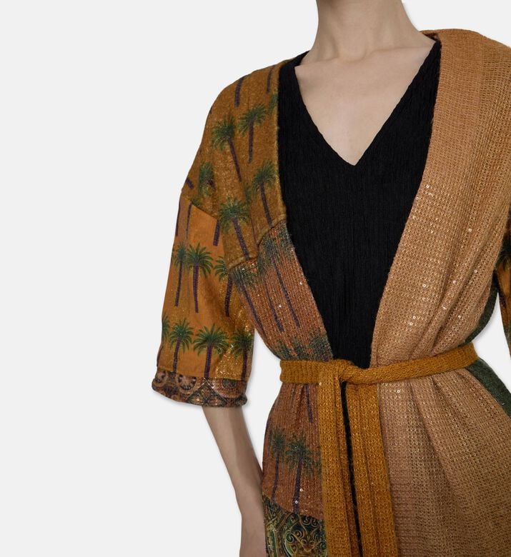 Dalia Al Azem Vintage Tropical Wrap Abaya, Model View