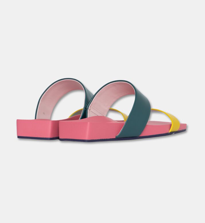 UN United Nude Cow Leather Contrast Slides, Pink, Eu-40, Packshot View