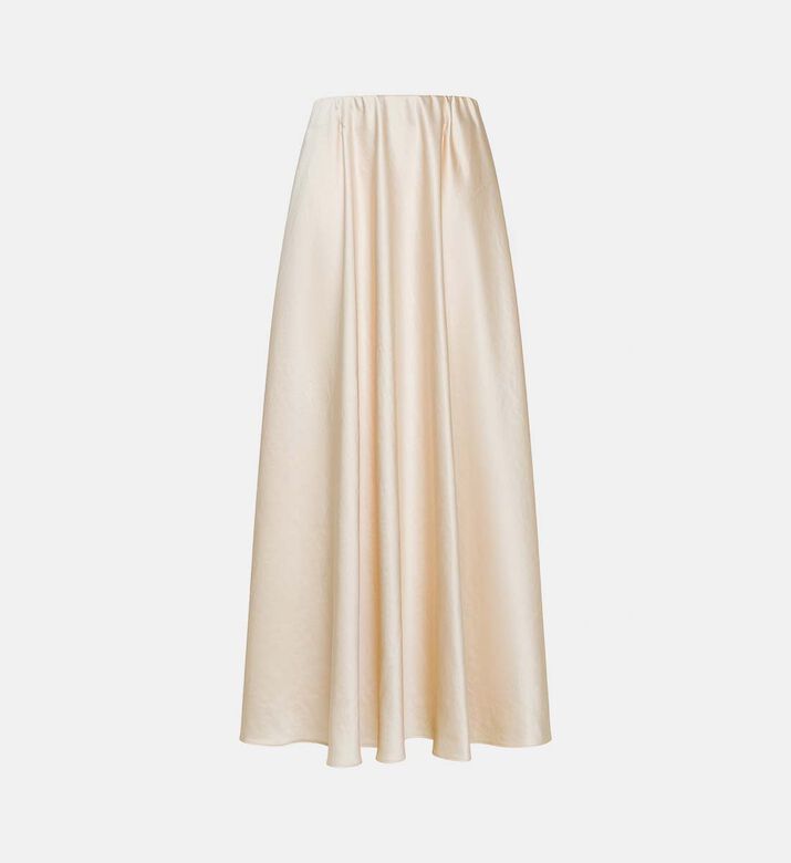 Pleated Flared Maxi Skirt