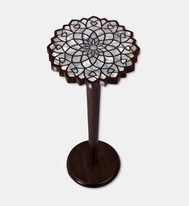 Darmisak Arabic Line Walnut Wood Table, Packshot View