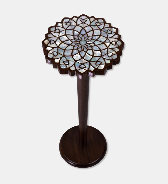 Darmisak Arabic Line Walnut Wood Table, Packshot View