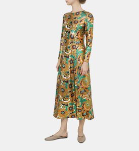 Floral Sequin Long-sleeve Midi Dress Floral Sequin Long-sleeve Midi Dress