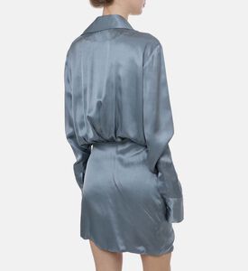 Satin Long-sleeve Mini Dress Satin Long-sleeve Mini Dress