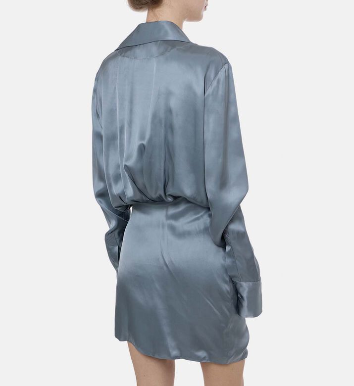 Satin Long-sleeve Mini Dress Satin Long-sleeve Mini Dress