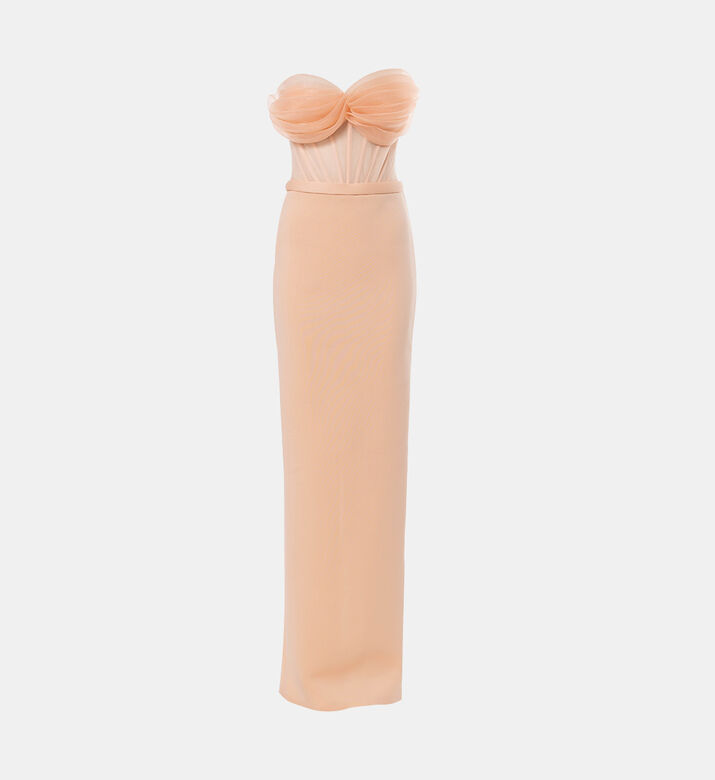 Tulle Sheer Mesh Ruffled Dress