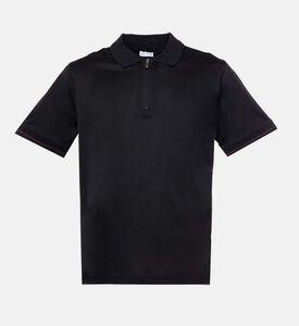 Pal Zileri Zip Fastening Short-sleeve Polo Shirt, Dark-brown, 54, Packshot View