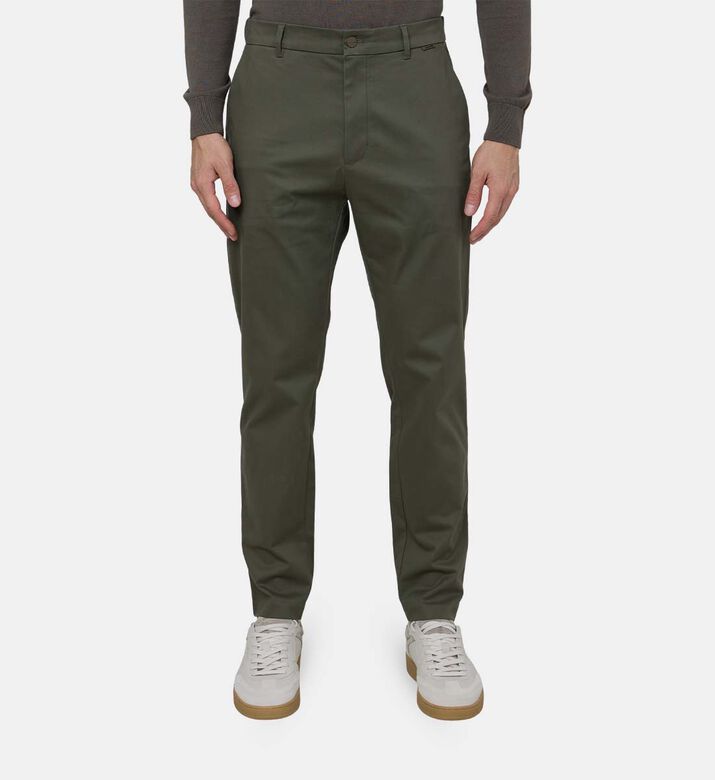 Sateen Stretch Tapered Trousers