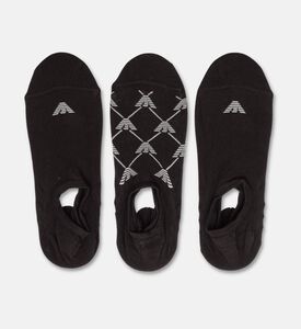 Emporio Armani Logo-print Low-cut 3-pack Socks Set, Black, L-xl, Packshot View