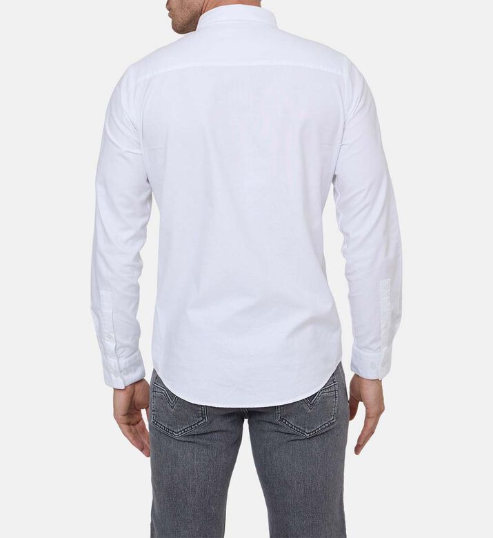 قميص قطن طويل الأكمام بصف أزرار