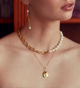 Ottoman Hands Moon Face Pendant Necklace, Packshot View