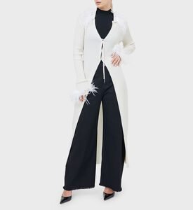 سترة صوفية مزينة بالريش