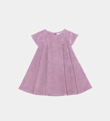 Rose Grape Flared Corduroy Dress