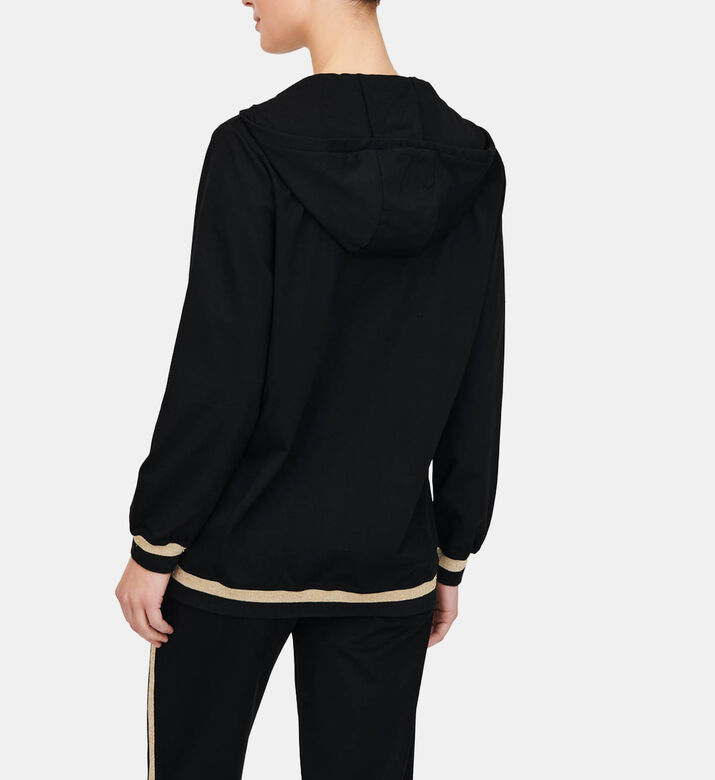 Contrasted Zipped Hooded Jacket Contrasted Zipped Hooded Jacket