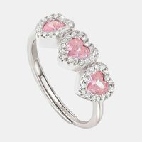 Silver Ruby Heart Ring