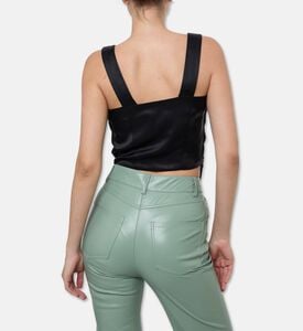 Nanushka Petra Sleeveless Satin Top, Model View