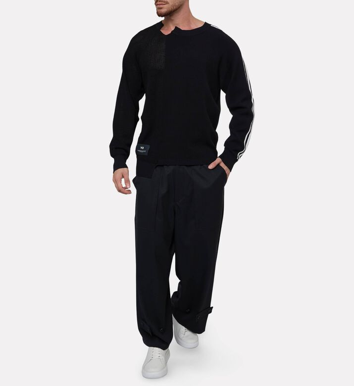 Y-3 Side Stripe-print Long-sleeve Top, Model View