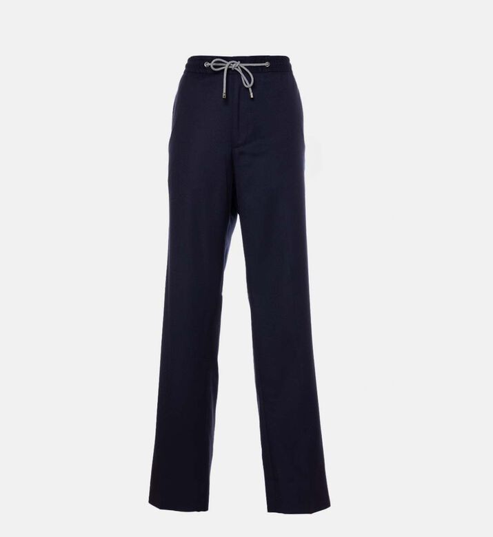 Virgin Wool Drawstring Waist Pants