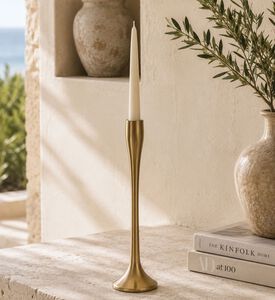 Home Deco and More Metallic Gold Tapered Candle Holder, Packshot View