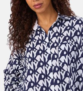 All-over Print Button-down Long-sleeve Sleepshirt