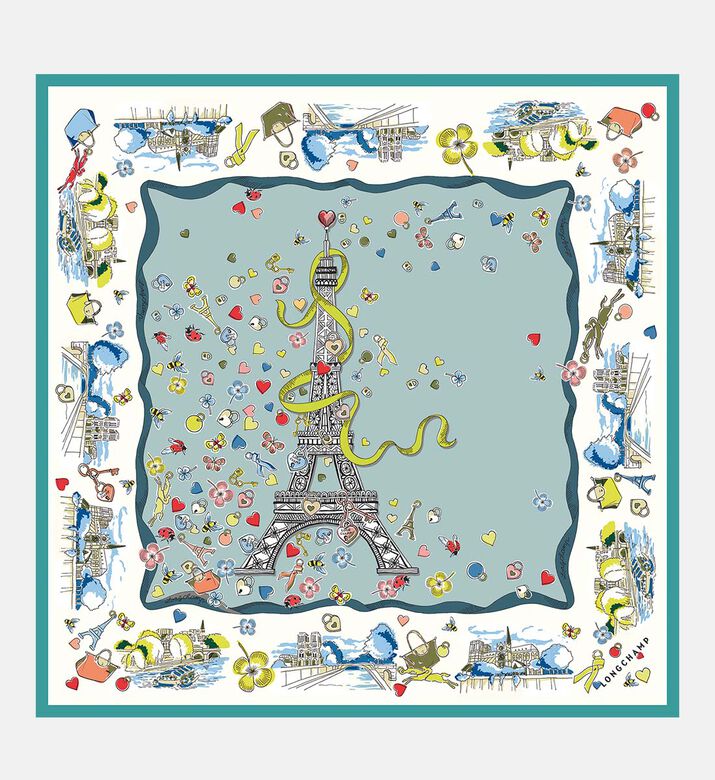 Silk Embroidered Square Scarf