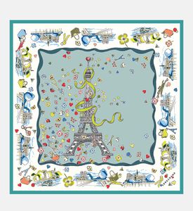 Silk Embroidered Square Scarf Silk Embroidered Square Scarf
