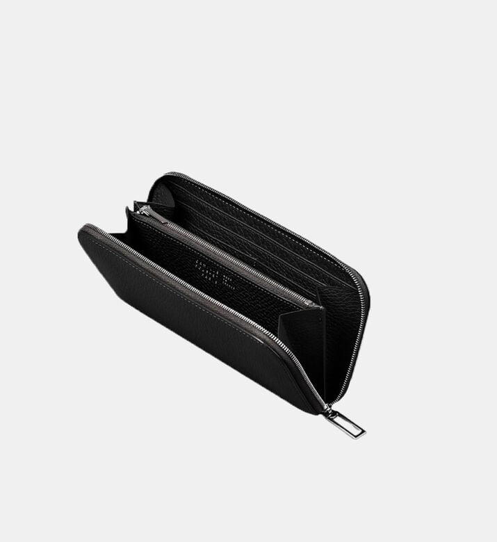 Camille Fournet Taurillon Grained Leather Wallet, Black, Packshot View Camille Fournet Taurillon Grained Leather Wallet, Black, Packshot View