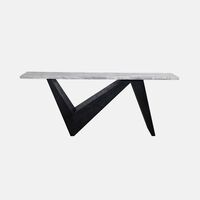Alaska Marble Wood Console Table 203 X 35.5 X 86 Cm