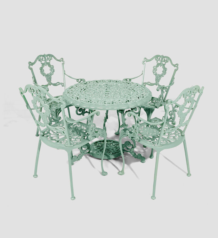 طاولة طعام غرايب خضراء بـ 4 كراسي 90 × 70 سم