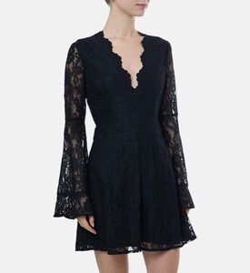 Floral Bell-shaped Sleeves Dress