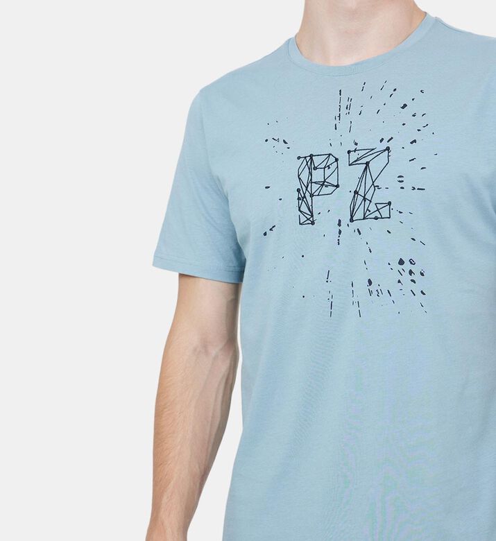 تي شيرت قطني بطبعة الشعار