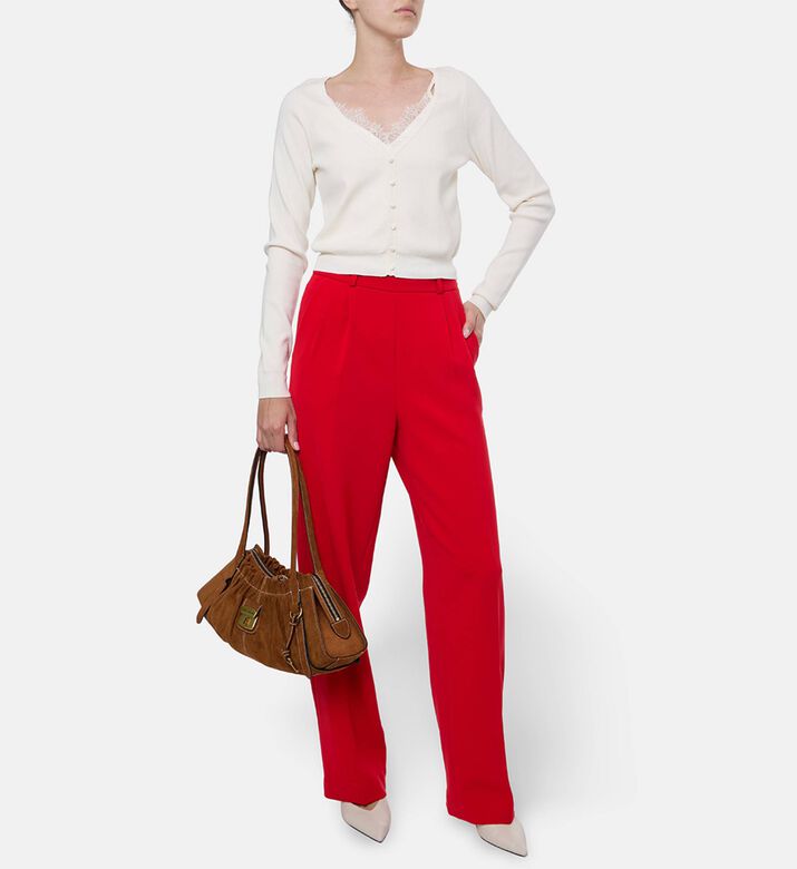 The Kooples Lace Detail V-neck Cardigan, Model View