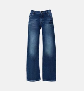 بنطال جينز باهت بخمسة جيوب