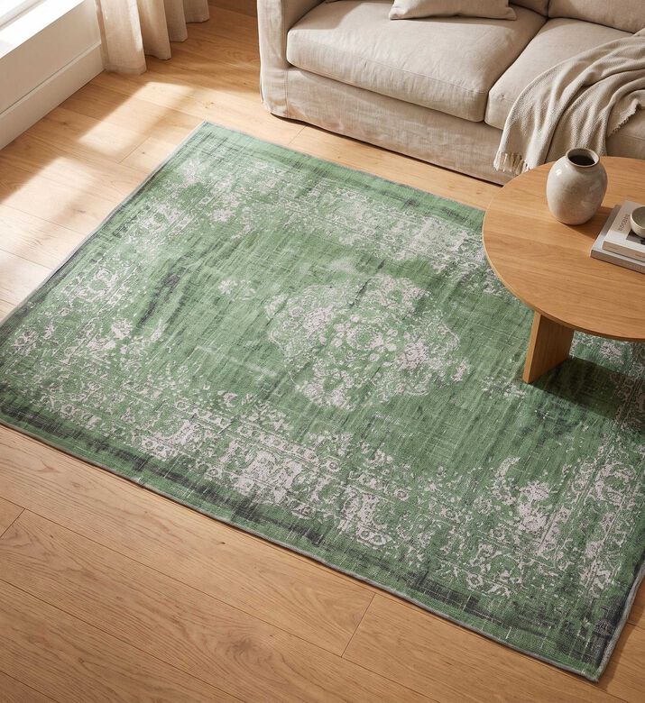 Light and Living Obar Textile House Rug, Green, Packshot View