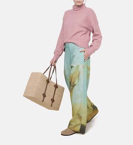 بنطال كتان بطبعة طبيعة