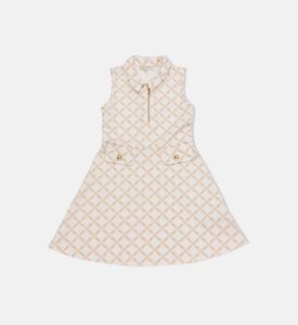 فستان بدون أكمام بطبعة شعار بالكامل