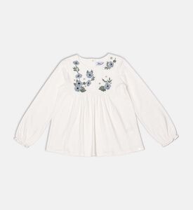 Ivory Jersey Embroidered Top