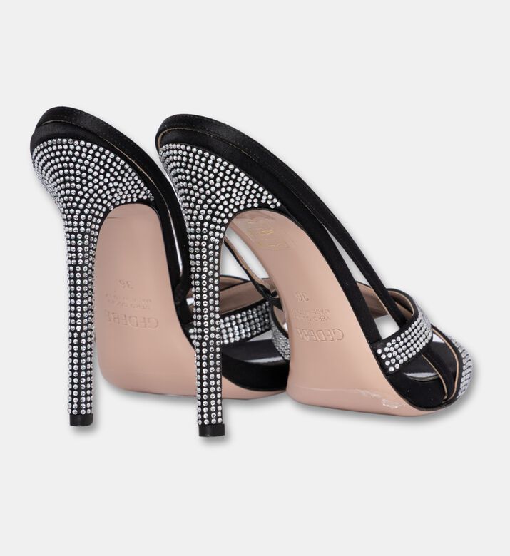 Gedebe Chrissy Rhinestone Embellished Slingback Sandals, Black, Eu-40, Packshot View