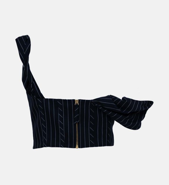 Twist-shoulder Wool Corset Top